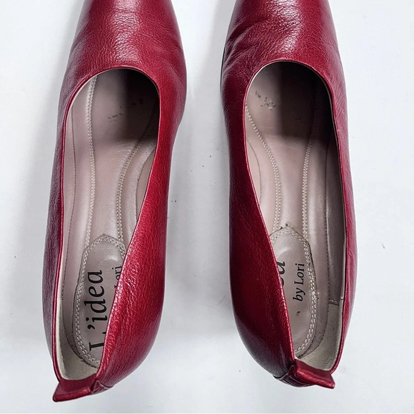 L’idea By Lori Minimalist Grandma Leather Chunky Heel Pump Size 41 US 11 - Picture 11 of 14